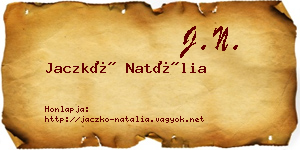 Jaczkó Natália névjegykártya